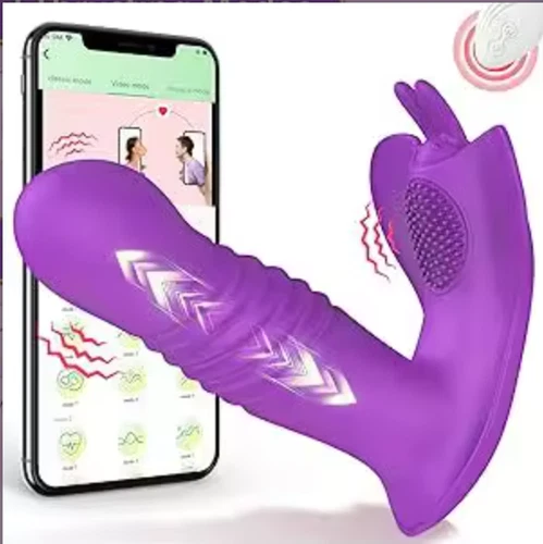 Butterfly App Controlled Couples Vibrator Thrusting Rechargeable Remote Dildo - Picture 10 of 10